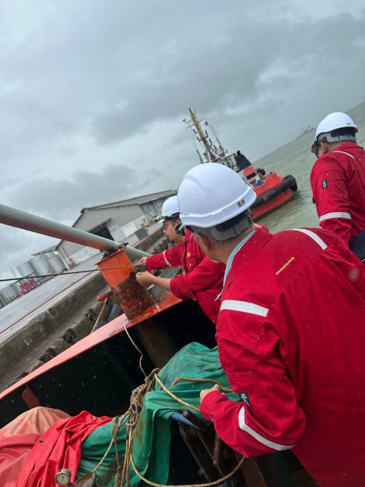 Deck equipment inspection aboard Robust Three